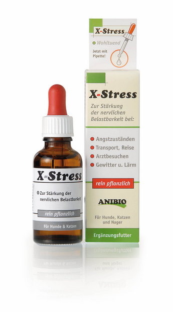 ANIBIO X-STRESS, pašaro papildas stresui ir nerimui mažinti šunims, 30 ml