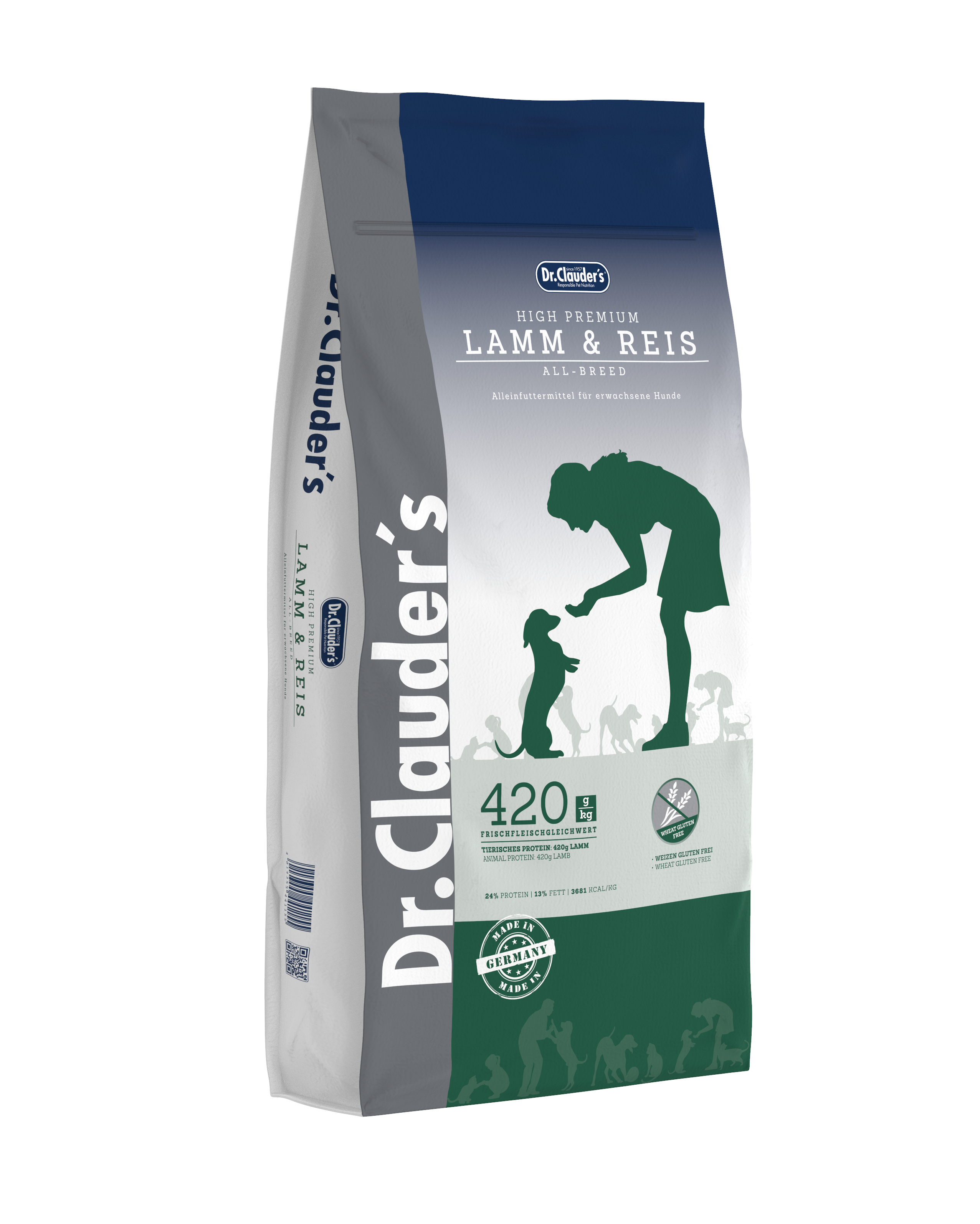 DR. CLAUDER'S SENSITIVE sausas maistas suaugusiems šunims su ėriena ir ryžiais 15kg