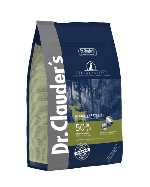DR. CLAUDER'S HYPOSENSITIVE sausas maistas suaugusiems šunims su elniena ir bulvėmis 3.5kg