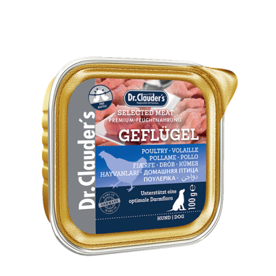 DR. CLAUDER'S drėgnas maistas suaugusiems šunims su paukštiena ir prebiotikais 100g