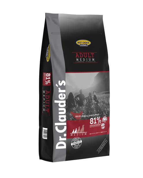 Dr. CLAUDER'S ADULT MEDIUM subalansuotas sausas maistas su paukštiena suaugusiems mažų ir vidutinio dydžio veislių šunims 20kg
