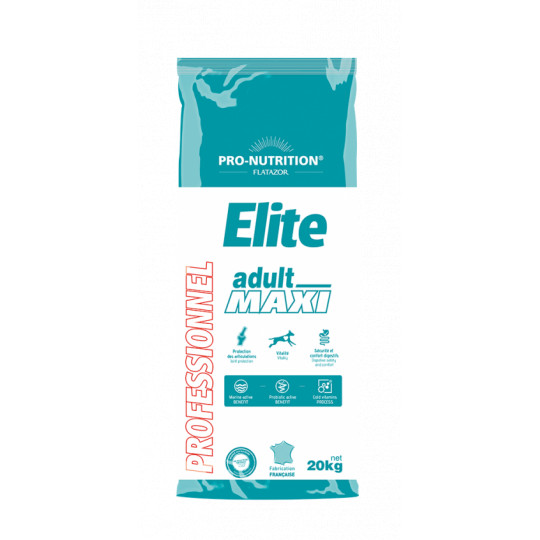 PRO-NUTRITION FLATAZOR ELITE ADULT MAXI, subalansuotas super premium maistas su gliukozaminu didelių veislių šunims 20kg