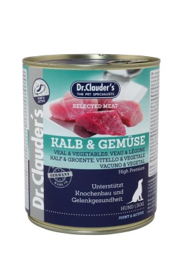 DR. CLAUDER'S subalansuotas drėgnas maistas šunims su veršiena ir daržovėmis kaulams ir sąnariams 800g