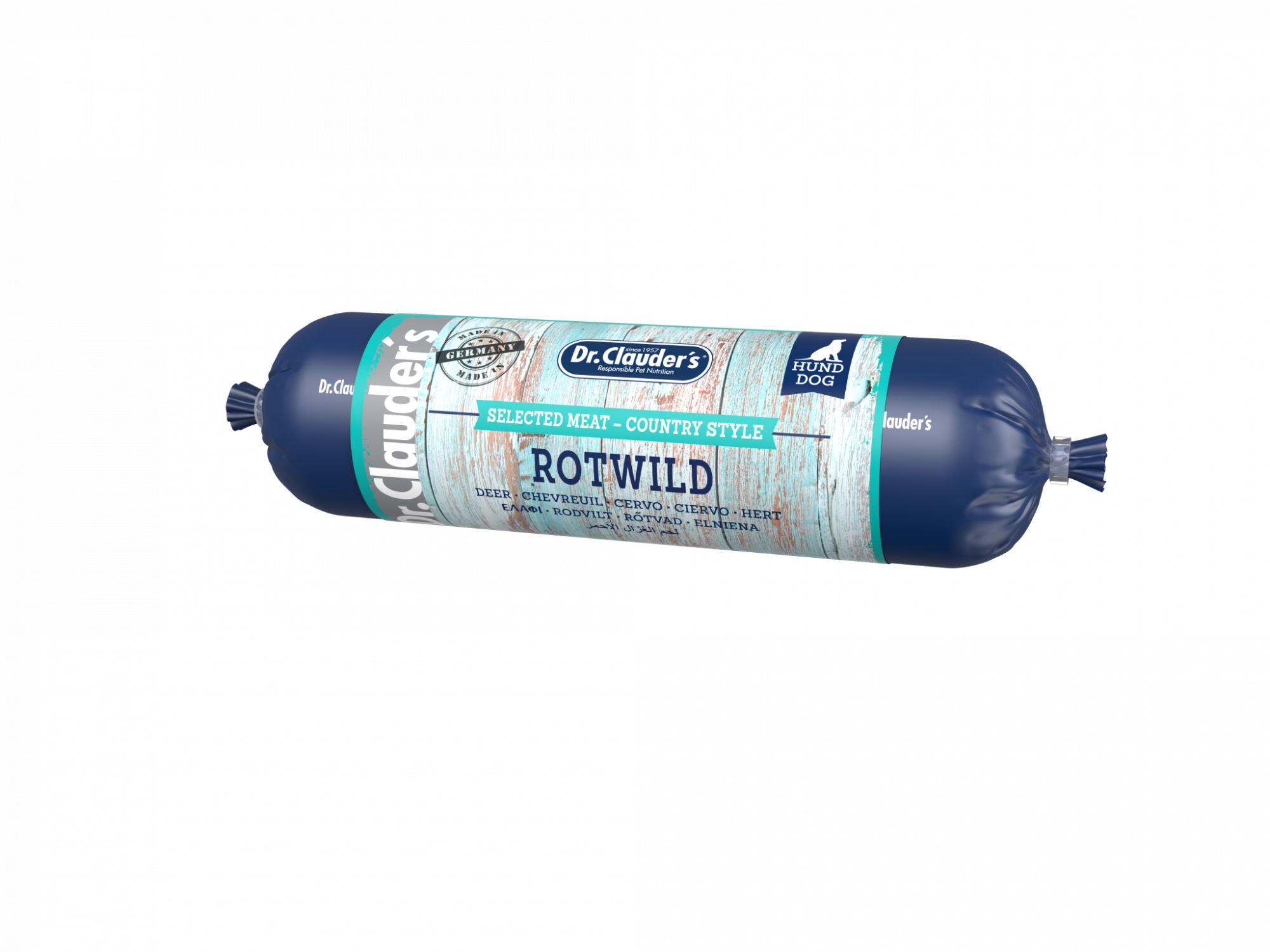 Dr. Clauder’s drėgnas visavertis maistas-dešra su elniena 800g