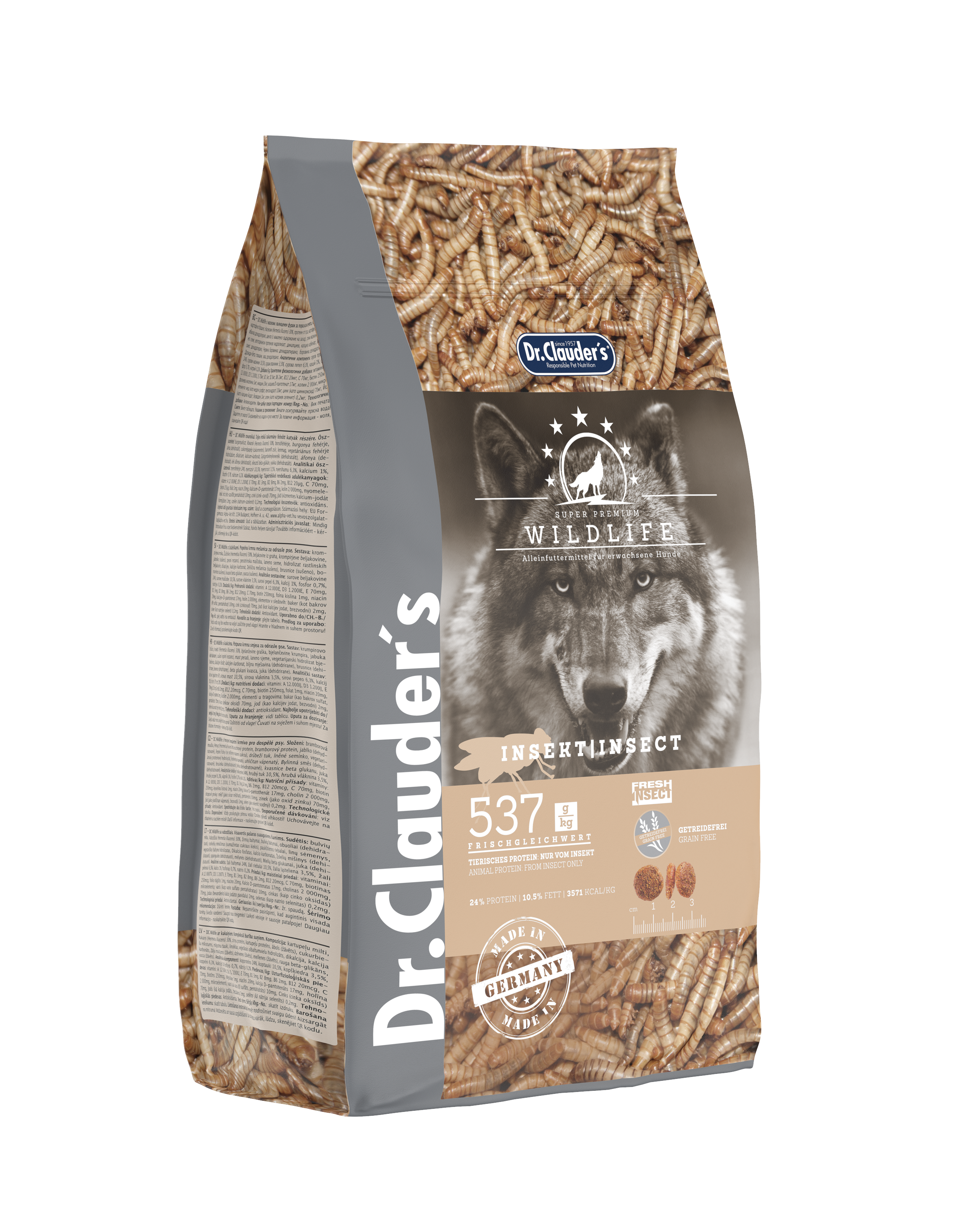 Dr.Clauder's Wildlife Insekten, visaverstis super premium pašaras su vabzdžių miltais šunims 2kg