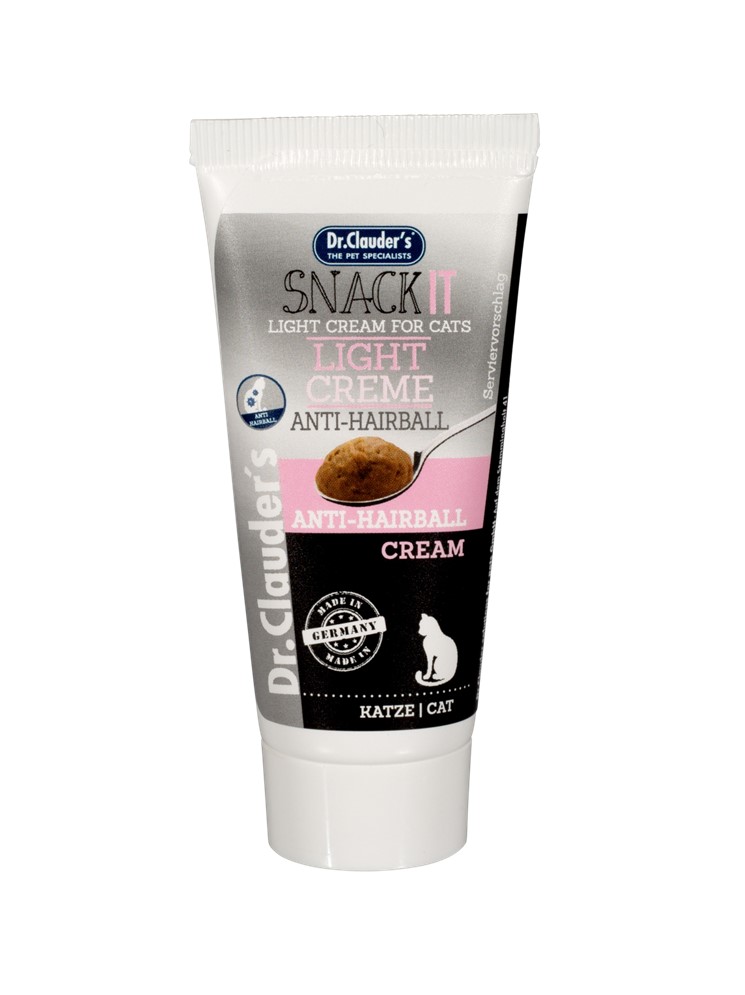 Dr. Clauder‘s SnackIT Light Anti-Hairball paštetas katėms nuo plaukų kamuoliukų susidarymo 35g
