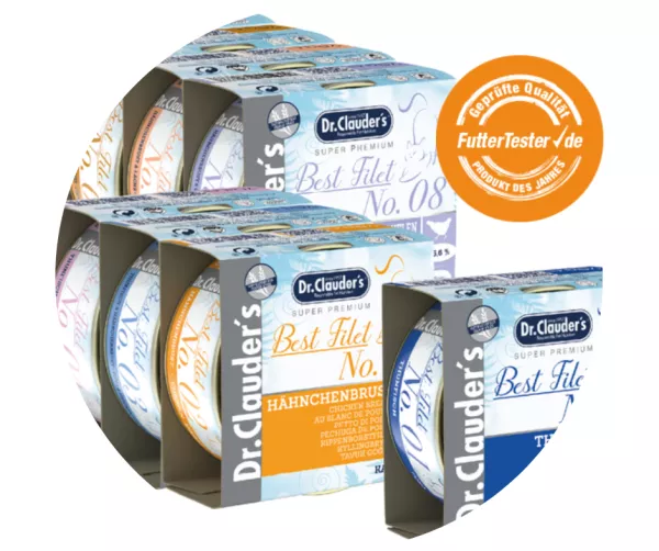 Dr.Clauder's drėgnas maistas katėms „Best Filet“ pripažintas 2021 metų gaminiu Vokietijoje